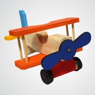 Avião de Madeira Educativo - Brinquedo Montessori para Crianças - imagem 1