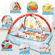 Tapete Ginásio Gymini - Baby Gym com Piscina de Bolinhas, Brinquedos Suspensos e Manta para Desenvolvimento Infantil - imagem 4
