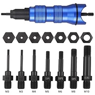 AUTOUTLET Adaptador de broca de porca de rebite sem fio, kit de ferramentas com 7 mandris para porcas de rebite M3-M10 - imagem 3