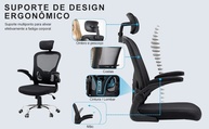 Cadeira de Escritório Executiva Ergonômica com Apoio Lombar e Cabeça - Giroffice - imagem 5