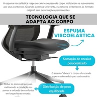 Cadeira de Escritório Flexor Ergonômica Premium Reclinável 150kg com Braços 4D (Preta) - imagem 3