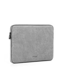 UGREEN Capa para laptop de 13,3 polegadas, couro de camurça PU, macia, acolchoada com zíper, capa compatível com MacBook Air Pro 2021, 2020 e 2019, resistente à água, pasta protetora, cinza - imagem 1