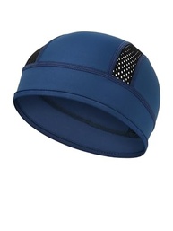Forro de capacete de caveira de microlã, boné de ciclismo outono inverno, capacetes de motocicleta, forro de suor para homens e mulheres, azul escuro - imagem 2