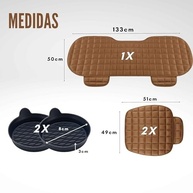 Kit Automotivo Conforto Premium: Capas de Banco Suede e Tapetes Porta-Copos (Marrom) - imagem 3