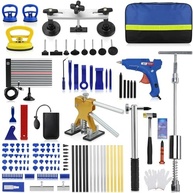 Kit de reparo de amassado sem pintura para carro de 128 peças com levantador de ouro, refletor, extrator de martelo T, levantador de ventosa, martelo substituível portátil para reparar - imagem 2