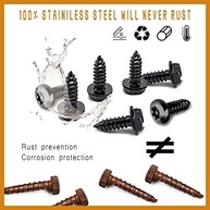 Kit 4 Parafusos Anti-Roubo para Placa de Carro - Aço Inox Preto M6 - imagem 3