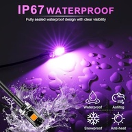 LivTee Luz de Placa de Licença Roxo 2PCS - Super Brilhante 12V, Alumínio IP67 para Carros, Motos e Mais - imagem 4