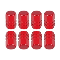 8 Tampas de Válvula de Pneu Alumínio Hexagonal Vermelha - Antiferrugem para Carros, Motos e Bicicletas - imagem 2
