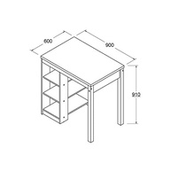 Bancada de Cozinha Gourmet Ditália CD-1022 com 3 Prateleiras – Design Moderno e Resistente - imagem 3