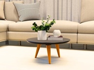 Mesa de Centro Tripe Redonda Retro com Pés Palito - Design Moderno para Sala de Estar - imagem 5