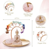 Innolites Conjunto de Árvore de Cristal dos 7 Chakras + Estátua de Buda - Decoração Zen para Casa e Escritório - imagem 4