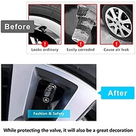 Tampas de válvula de pneu e chaveiro de metal Combo compatível com Mercedes Benz Série CESM CLK GLK GL AB AMG, tampas de proteção contra poeira para pneus de carro, acessórios de carro - imagem 4