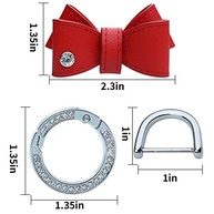Feminino Chaveiro De Cristal Para Carro, Com Alça Laço E Pingente Bolsa (Vermelho) - imagem 3