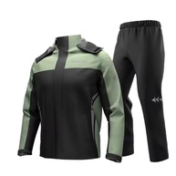 Conjunto de Jaqueta e Calça Esportiva, Capa de chuva impermeável para motocicleta masculino e feminino, jaqueta e calça com bolsa de armazenamento, Tecido Respirável, Preto e Verde (Tamanho M) - imagem 2