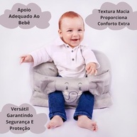 Assento de Bebê Confortável em Formato de Elefante Cinza - Apoio Ergonômico para Sentar com Estilo - imagem 5