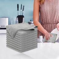 Conjunto de Panos de Microfibra Cinza - Ultra Absorventes, Reutilizáveis e de Secagem Rápida (10 Peças) - imagem 1