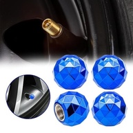 4 Tampas de Válvula Azul Diamante Esférico - Estilo Clássico Universal para Carros, Motos e Mais - imagem 4
