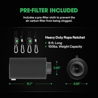 Filtro de Ar de Carbono VIVOSUN 15 cm com Carvão Australiano Premium - Controle Total de Odores para Cultivo Indoor - imagem 3