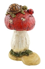Miniatura de Jardim de Fadas com Tartaruga e Cogumelo - 6x6 cm | Decoração Encantadora para Terrários e Ambientes Mágicos - imagem 2