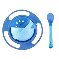 SEM BAGUNÇA - Kit Prato Giratório com Tampa + Colher Termossensível de Silicone Azul - imagem 4