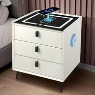 Mesa de Cabeceira Inteligente com Carregamento Sem Fios, Bluetooth, Iluminação Tricolor e Armazenamento - imagem 2
