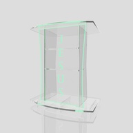 Púlpito de Acrílico com LED e Gravação Personalizada - Modelo ABRAÃO - imagem 1