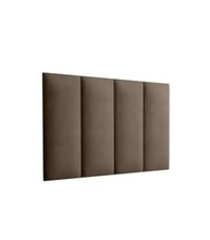 Cabeceira de Cama Box Solteiro 100x45 cm - Design Retrô com Tecido Aveludado Marrom Ane - imagem 2