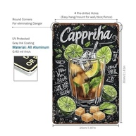 Placa de Alumínio com Arte de Coquetel Caipirinha - 20x30cm - Decoração Vintage Rústica - imagem 3
