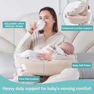 Almofada de Amamentação QSTEHEML Ajustável com Capa Removível - Suporte Ergonômico e Seguro para Mães e Bebês - imagem 4