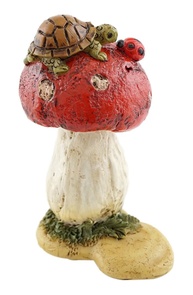 Miniatura de Jardim de Fadas com Tartaruga e Cogumelo - 6x6 cm | Decoração Encantadora para Terrários e Ambientes Mágicos - imagem 1