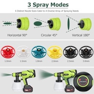 Pistola de Pintura Sem Fio HVLP 300W - 21V com 6 Bicos e Controle de Fluxo - imagem 5