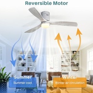 Ventilador de Teto Sofucor com Luz LED e Controle Remoto - 132cm, 3 Lâminas de Madeira, Design Moderno para Ambientes Internos e Externos - imagem 5