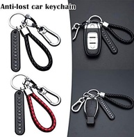 Chaveiro de carro de couro preto com anti, Metálico + preto/branco, tamanho �nico - imagem 5