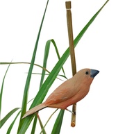 Pássaro de Madeira Curió Fêmea Ornamental - Decoração Rústica com Charme Natural - imagem 1