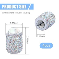 4x Tampas de Válvula de Pneu Brilhantes com Strass Cristal - Elegância e Proteção para Seu Carro - imagem 3