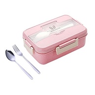 Lunch Box Palha de Trigo com Talheres - 3 Peças Ecológicas com Compartimentos e Vedação Total - imagem 2