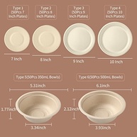 Conjunto de 50 Unidades de Utensílios Descartáveis Compostáveis em Papel Ecológico de Polpa de Cana-de-Açúcar – Ideal para Festas, Churrascos e Piqueniques - imagem 2