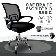 Cadeira de Escritório Ajustável com Tecido Mesh Respirável - Conforto Ergonômico com Rodinhas e Apoio de Braço - imagem 3