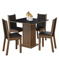Conjunto de Sala de Jantar Alana Madesa - Mesa em Madeira com 4 Cadeiras Rustic/Preto - imagem 2