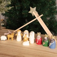 Conjunto de Presépio de Natal com 11 Estatuetas de Resina - Decoração Religiosa para Mesa e Prateleira - imagem 4