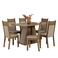 Conjunto de Sala de Jantar Beverly 6 Cadeiras com Mesa de Madeira Madesa - imagem 1