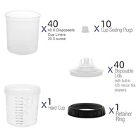 Copo de Mistura Descartável para Pulverizador de Tinta - 40 Tampas + Anel de Vedação - imagem 4