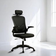 Cadeira de Escritório Ergonômica com Estofado Mesh e Suporte Lombar Ajustável - Cor Preta - imagem 2
