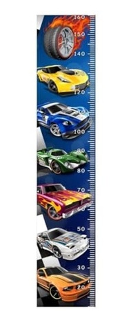 Régua de Crescimento Infantil com Tema de Carros de Corrida - Adesivo Decorativo para Quarto - imagem 3