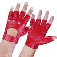 Luvas masculinas e femininas de couro de cordeiro sem dedos sem forro para dirigir com meio dedo/junta aberta respirável - imagem 2