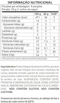 Creme de Pistache Sem Açúcar Luckau 160g - imagem 3