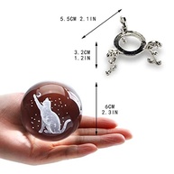Bola de Cristal 3D com Gato da Lua - 60mm com Suporte, Presente Encantador em Cristal K9 - imagem 3