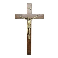 Crucifixo de Parede 23 cm em Madeira com Cristo em Metal - Decoração Religiosa Elegante - imagem 2
