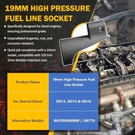 Soquete 19mm Detroit Diesel DD13/DD15/DD16: Essencial para Linha de Combustível de Alta Pressão (Alternativa W47058090900) - imagem 5