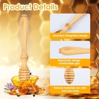 Molheira de mel, colher de mel de oliveira de 15 cm, palitos de mel, varinha de mel reutilizável para pote de mel, agitador de mistura de mel ranhurado para cozinha, festa de casamento, presente - imagem 3